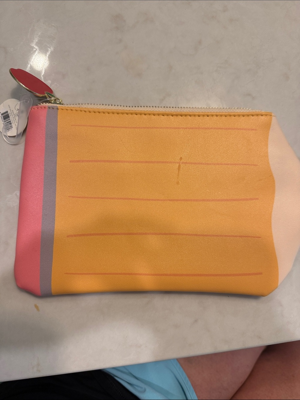 Colorblock Yellow & Pink Cosmetic Zip Pouch